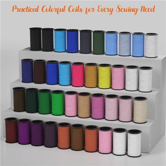 Sewing Kit with Scissors, Thimble, Thread, Sewing Needles (Black, L) - Picture 2 of 6